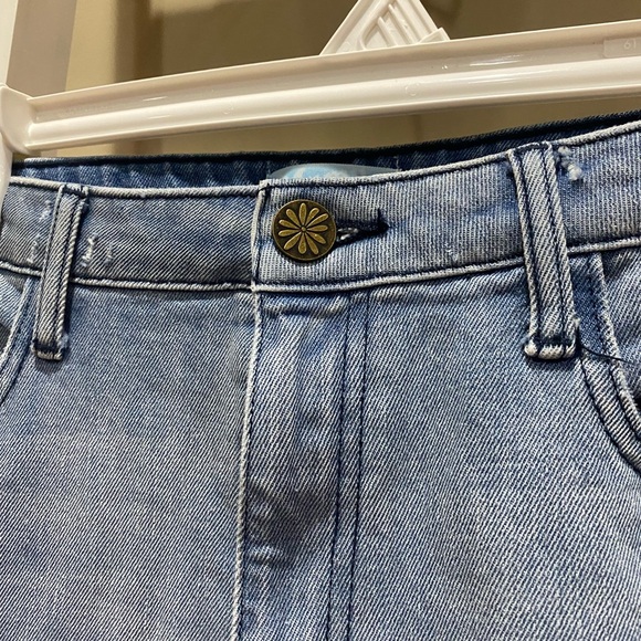 MuMu Blue Two-Tone Ankle Jeans Size 28 Light Wash Side Stripe - Picture 4 of 11